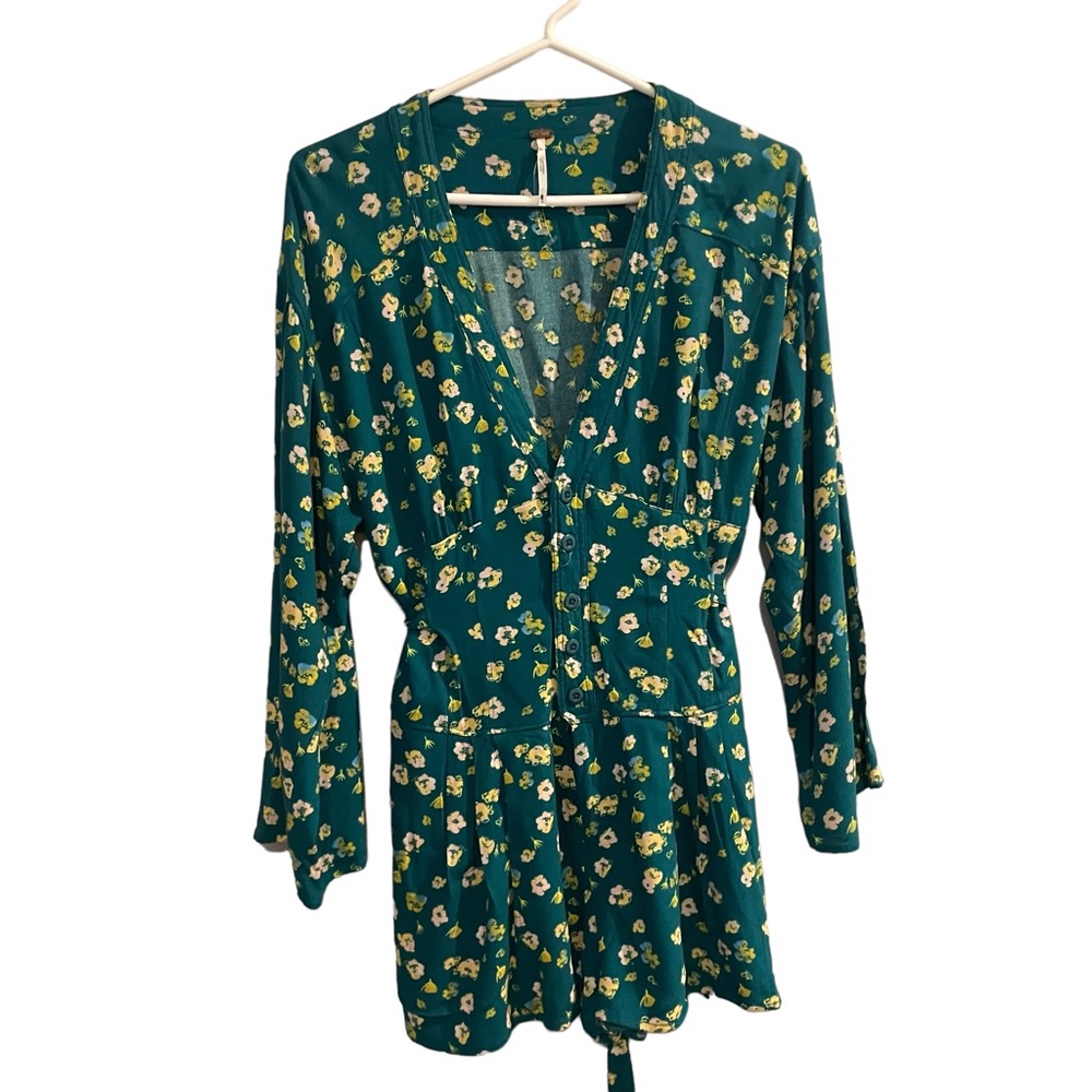 Free People Green L’amour Printed Romper size 6